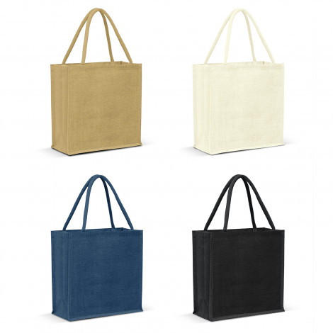 Monza Jute Tote Bag - Colour Match - Image 2