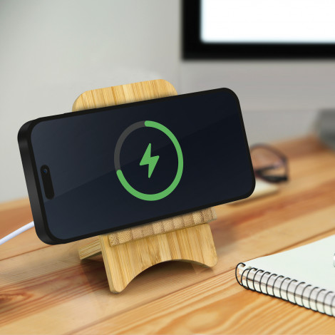 Bamboo Wireless Charging Stand - Image 2