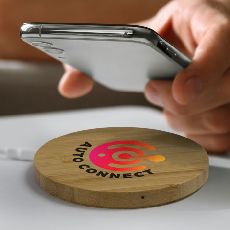 Vita Bamboo Wireless Charger - Round - Image 5