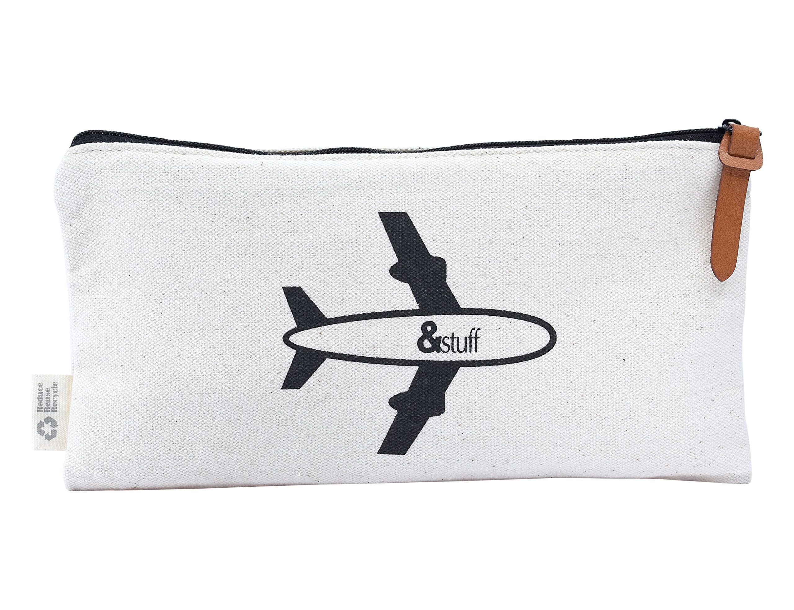 Calico Travel Pouch 12.5cm x 24.5cm - Image 3